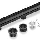 EXF Linear Shower Drain 28 Inch Matte Black with Reversible Flat & Tile Insert Cover, Stainless Steel Rectangle Shower Floor Drain with Hair Catcher, Adjustable Feet