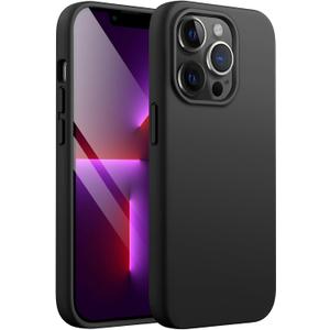 Silicone Case for iPhone 13 Pro Max 6.7-Inch, Silky-Soft Touch Full-Body Protective Phone Case, Shockproof Cover with Microfiber Lining (Black)