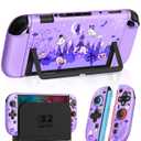Dockable Case for Nintendo Switch 2 - Cute Cool Cartoon Design Soft TPU Grip Cover for Joy-Con Purple Eyes PC for Switch 2 Protective Case 2025 for Boys Teens Girls, Purple Eyes