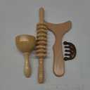 Wood Therapy Massage Tools Maderoterapia Kit Body Sculpting Tools for Lymphatic Drainage and Anti-Cellulite .Wood Massager Roller Rpoe for Back and Muscle Pain Relief (Medium)