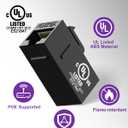 VCE UL Listed CAT 6A Keystone Coupler, UTP RJ45 Keystone Jack Female to Female, Ethernet Coupler for CAT6A/CAT6/CAT5E, Black, 25-Pack