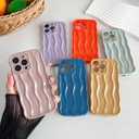 Caseative for iPhone 13 Pro Case,Water Ripple Pattern Curly Wave Frame Soft Compatible with iPhone Case (Khaki,iPhone 13 Pro)