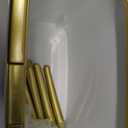 Procade Bathroom Trash Can with Lid, Plastic Garbage Can with Legs, 4 Gallon Gold Trash Bin with Push Button, Narrow White Trash Can Waste Basket for Bedroom, Living Room,OfficeDog Proof Trash Bin