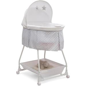 Delta Children Deluxe Soothing Dreams Bassinet, Grey Windchime