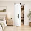 BarnSmith 36 in.x 84 in. Bifold Barn Door, Raised 2-Panel White Primed Door