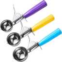 Ice Cream Scoop Set, 3 PCS Cookie Scoops, Disher, Muffin Scoops, Cupcake Scoop - #16 (2.7 oz), #20 (2 oz), #30 (1.25 oz), For Cookie, Ice Cream, Muffin, Side Dish, Mashed Potatoes