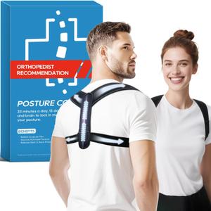 Duoorra Posture Corrector for Women and Men, Adjustable Upper & Mid Back Brace for Neck, Shoulder & Back Support, Breathable Back Straightener for Pain Relief and Better Posture