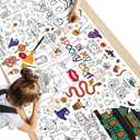 2 x Halloween Giant Coloring Poster/Tablecloth - Halloween Crafts for Kids - 30 x 72 Inches Jumbo Coloring Banner Kids Games Gifts Activities Decor Party Favors | Merch for Girls
