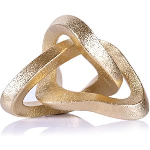 LCCCK Infinity Knot Sculpture Gold Knot Decor Object, Abstract Knick Knacks Coffee Table Modern Statue, Gold Sculpture for Home Living Room Table Ornaments and TV Stand Bookshelf Decorative