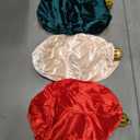 Jetec 3 Pcs 24 Inch Giant Velvet Christmas Inflatable Ball Ornament Large Flocked Inflatable Ball PVC Hanging Ornaments for Christmas Indoor Outdoor Blow Up Holiday Yard Decor(Green, Brown, Beige)