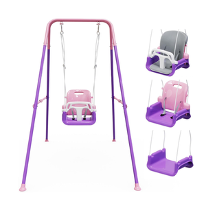 Toddler Swing with Soft Cushion, Foldable Indoor & Outdoor Baby Swing (40"D x 59"W x 61"H)