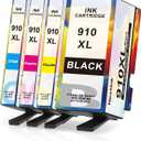 910XL Ink Cartridges Combo Pack Replacement for HP Ink 910 XL Compatible with OfficeJet Pro 8020 8025 8028 8035 8030 8010 8015 8018 8022 Printer (1 Black,1 Cyan,1 Magenta,1 Yellow)
