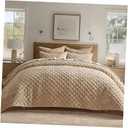 EVERGRACE Ultra Soft Oversized Cross Stitch Cotton Quilt Bedding Set King Size, 3 Pieces Lightweight Bedspread Coverlet for All Season, with 2 Matching Shams 