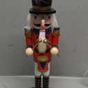 MUMTOP 15 Inch Nutcracker Christmas Decorations, Wooden Nutcracker Drummer Figures Ornament Christmas Nutcracker Soldier Decorations for Table Desktop Fireplace Indoor Home Winter, Red