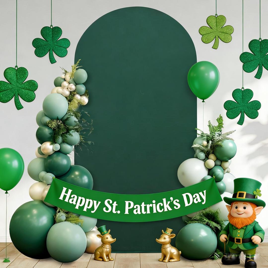 7.2 ft Dark Green Arch Cover Wedding Spandex Arch Backdrop Cover Stretchy Fitted Balloon Arch Cover 2-Sided Round Top Chiara Stand Covers for Party Birthday Reception Banquet Ceremony Event Decoration