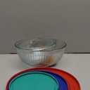 Pyrex Sculpted (3-Pack) Glass Mixing Bowls Set With Lids For Prepping, Baking and Cooking, Preheated Oven, Dishwasher, Freezer, and Microwave Safe