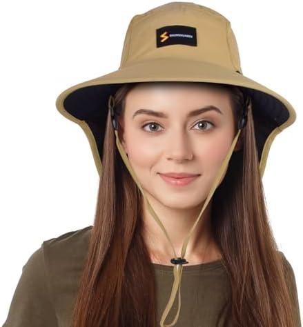 Pack Of 2 Sun Hats for Women Men Safari Hats Beach Hats Packable Wide Brim Hiking UPF 50+