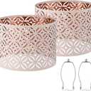 Pink Lamp Shades Set of 2, Drum Lampshades, Lampshade 10 Inches Height, Lampshades for Table Lamp, Floor Lamp, Pendant Light, Lamp Shade Harp Holder Included
