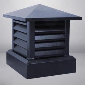 Chimney Cap 20x20in Square Villa Fireplace Chimney Caps, Aluminum Alloy Tapered Top Louvre Roof Vent Rain Windproof Cover for Outside, Gray