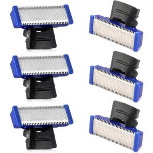 Replacement Heads for Old Version of Microtouch Solo Mens Shaver Electric Micro Trimmer (Pack of 6)