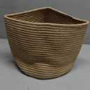 Woven Jute Plant Basket, Wicker Basket Planter for 10 inch Pot, Round Indoor Tree Pot Cover, Small Boho Storage Bin Organizer, Rustic Baskets for Plants and Home Decor, 11X11