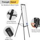 Easel Whiteboard - Black Magnetic Portable Dry Erase 40 x 28 Tripod Height Adjustable, Flipchart Easel Stand White Board for Office