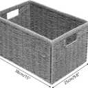 Vagusicc 2 Packs Large Wicker Storage Basket, Closet Storage Baskets Bins for Shelves, Decorative Collapsible Baskets for Organizing Clothes Toy Nursery Bathroom Organizers and Storage, Grey, Size: Large