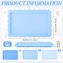 6 Pcs Blue Serving Trays Plastic Platters Dessert Cupcake Holder Party Supplies 14.4 x 9.3 Inches Rectangular Cookie Snack Display Tray for Wedding Restaurant