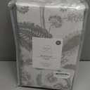 Kayne Studio Botanical Print Blackout Curtains Linen Grey Floral Leaf Farmhouse Drapes Energy Efficient Light Blocking Window Treatments for Living Room Bedroom Pinch Pleated Back Tab, 40"x84", 2 Panels