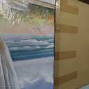 Living room large beach picture wall art, blue ocean painting decorate bedroom, relax sea view artwork Size: 24"L x 32"W