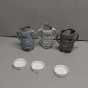 3 Pack Silicone Sleeves for Dr Brown Wide-Neck Glass Baby Bottles, Food GradeAnti Breakage Baby Bottle Holder with Handles and 3pcs Travel Bottle Caps, 9oz (1 Count (Pack of 6), Dark Green+Dark Blue+Grey)