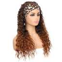G&T Wig Curly Headband Wigs for Black Women Wet and Wavy Headband Wig Ombre Blonde Curly Synthetic Wigs Glueless Heat Resistant Long Curly Wigs for Daily Wear