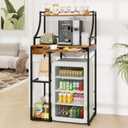 PUNCIA Coffee Bar Cabinet with Mini Fridge Space, Beverage Station with Drawer & Pull-Out Tray, Compact Mini Fridge Stand with Adjustable Storage Shelves for Dorm, Apartment, Kitchen & Office (Retro)