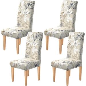 Dioxide High Stretch Chair Covers for Dining Chairs, Washable Dining Chair Covers Set of 4, Soft Kitchen Chairs Seat Covers, Parsons Chair Slipcovers Protectors for Home Hotel Restaurant Banquet