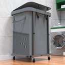 40 Gal(150L) High Grade Large Laundry Basket with Wheels, Rolling Laundry Hamper, Laundry Cart with Metal Frame and Removable Bag Design, Suitable for Laundry Room, Bedroom, 1 Section 150L