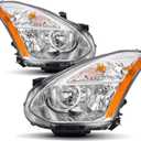 Headlights Assembly Compatible with 2008-2013 Nissan Rogue | 2014-2015 Nissan Rogue Select, For Factory Halogen Headlamp NOT FIT HID Headlights
