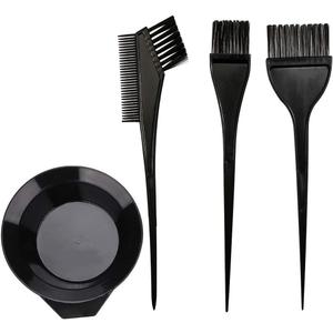 Hair Dye Color Brush and Bowl Set, Color Bowl Brushes Tool Mixing Bowl Kit Tint Comb for Hair Tint Dying Coloring Applicator (Black)