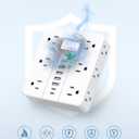 Power Strip Surge Protector 20ft Extension Cord,SMNICE Flat Plug with 12 Outlets 6 USB(2 USB C),Surge Protector Charging Station with Overload Protection for Home, Dorm,Office