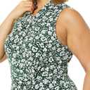 Amazon Essentials Women's Sleeveless Crossover Twist Neck Faux Wrap Dress (Dark Green Floral)