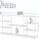 63 Inch Metal Console Table with 8 Storage Shelves,Extra Long Entryway Table,Narrow Sofa Table,Hallway Table for Entrances to Corridor, Foyer,Living Room (White, 62.9911.8131.5)