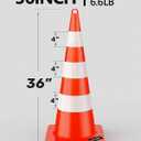BATTIFE Traffic Safety Cones 36 Inch with Handheld, Orange Cones with Reflective Collar, Cones for Parking Lot, Sport & Driving Training, Road Safety, Construction Events (6 Cones)