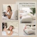 Headboard Pillow Bed Wedge Pillow for Headboard with Side Pocket Dorm Headboard Twin xl Long Back Pillow for Bed Bolster Pillow for Mattress Gap Filler White Reading Pillow for Bedroom Sofa Daybed
