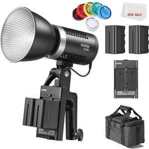Godox ML60 60W LED Light Silent Mode Portable Brightness Adjustment Support Li-ion with 2X NP970 Battery and Carry Bag for Outdoor Photography