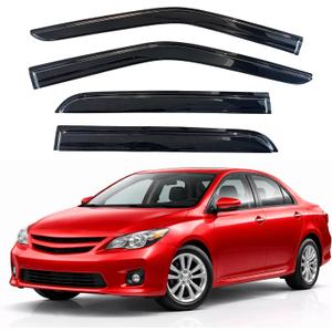 KPY Rain Guards Window Visors for 2009-2013 Toyota Corolla
Out-Channel Window Visors Vent Wind Deflectors 4PC, Car Accessories for 09-13 Corolla