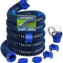 DUMPMAN 20 FT RV Sewer Hose Kit, Sewer Hose for RV Camper - Includes 2 Attachable 10 ft Sewer Hose with Swivel Fitting, 90 Degree Clear View Sewer Adapter, and 4 Storage Caps