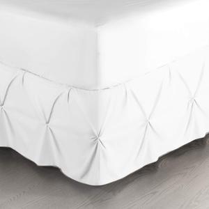 Nestl White Bed Skirt Queen Size, Pinch Pleat Queen Bed Skirt, 14" Inch Drop Queen Bedskirt, Hotel Quality White Bed Skirts, Premium Microfiber Bedskirt for Queen Bed, White Queen Bed Skirt