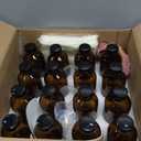 16Pcs 8 oz Amber Glass Bottle Boston Round Bottles for Vanilla Extract Homemade,Brown Vanilla Extract Bottles with Caps for Syrup Gift Glass Food Storage Canister and Sauce Beans (Large)