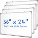 Tinlade 4 Pack Magnetic Dry Erase White Boards, Whiteboard for Wall Drawing Board Silver Aluminum Frame Presentation Board for Office Home School Classroom(36 x 24 Inch)