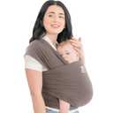 KeaBabies Baby Wrap Carrier - All in 1 Original Baby Carrier Newborn to Toddler Sling, Easy to Wear, Hands Free Bonding, Lightweight, Breathable Infant Wraps (Copper Gray) (One Size (Pack of 1))
