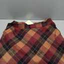 Ebossy Women's Vintage High Waist Wool Blend Plaid A-Line Long Maxi Skirt with Pocket (Medium, Red)